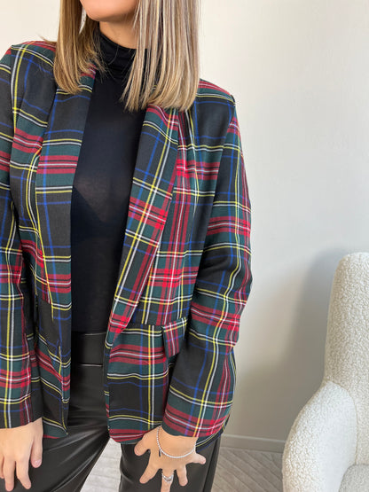 GIACCA TARTAN FONDO NERO