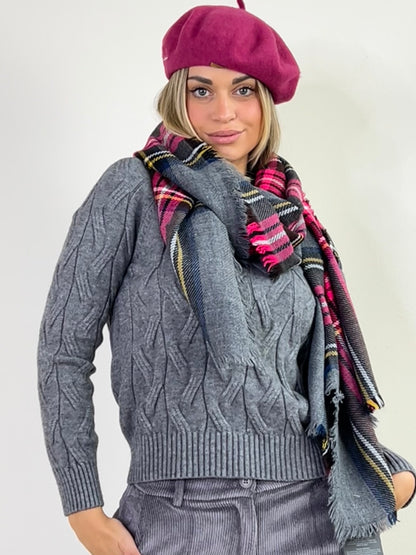 PANTALONI IN VELLUTO A COSTE GRIGIO TG.L