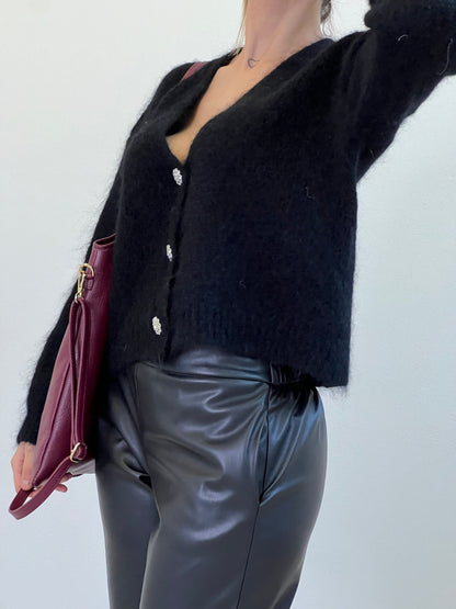 CLIO CARDIGAN MOHAIR NERO