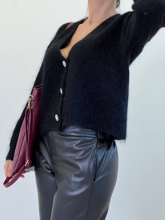 CLIO CARDIGAN MOHAIR NERO