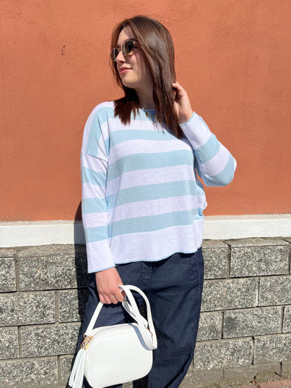 GUENDALINA MAGLIA RIGONI BIANCO & ACQUAMARINA