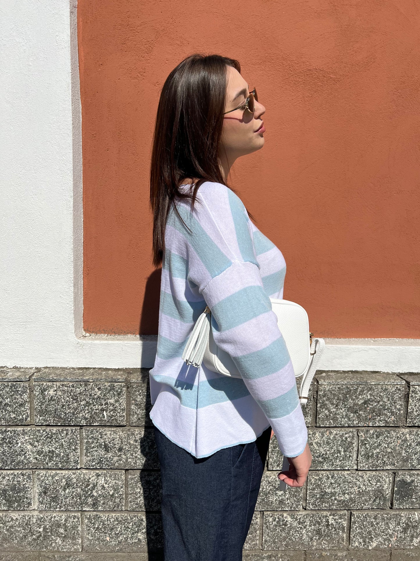 GUENDALINA MAGLIA RIGONI BIANCO & ACQUAMARINA