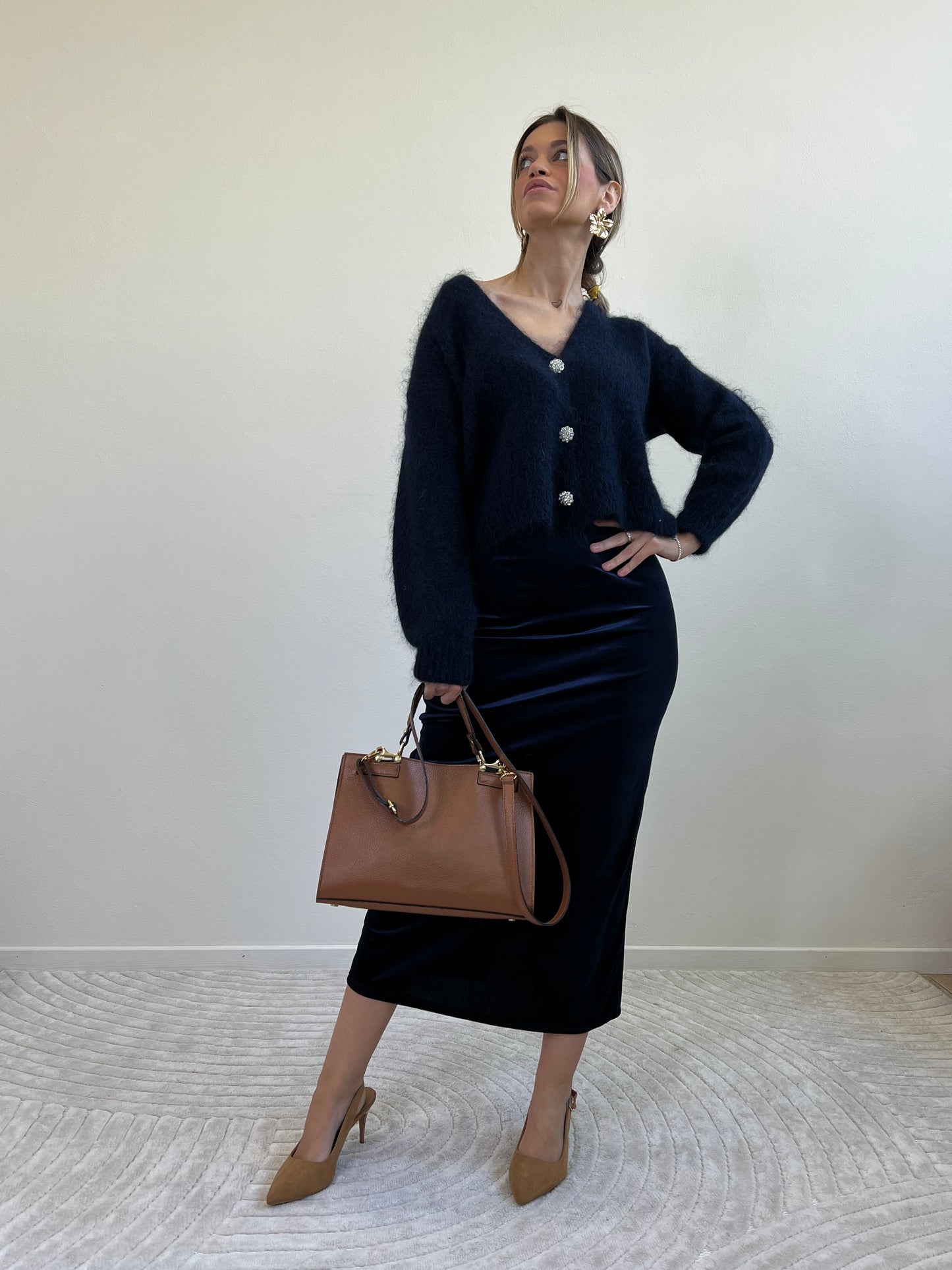 CLIO CARDIGAN MOHAIR BLU