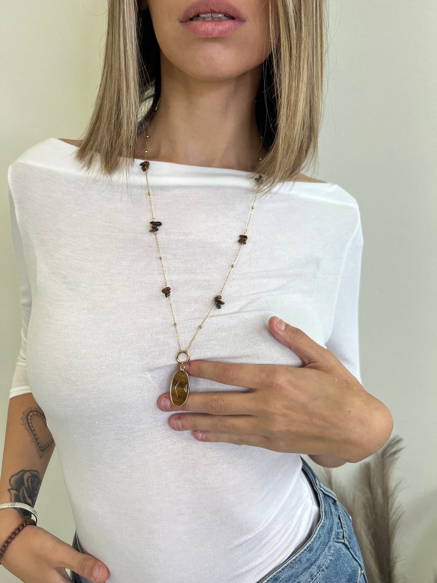 COLLANA QUARZ PENDENTE MORO