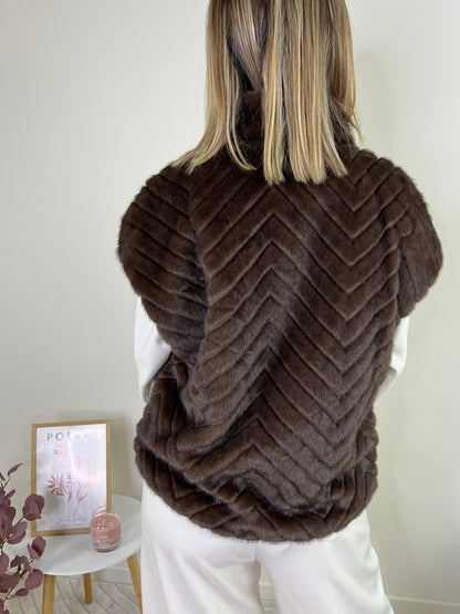 GILET ECO FUR VISONE