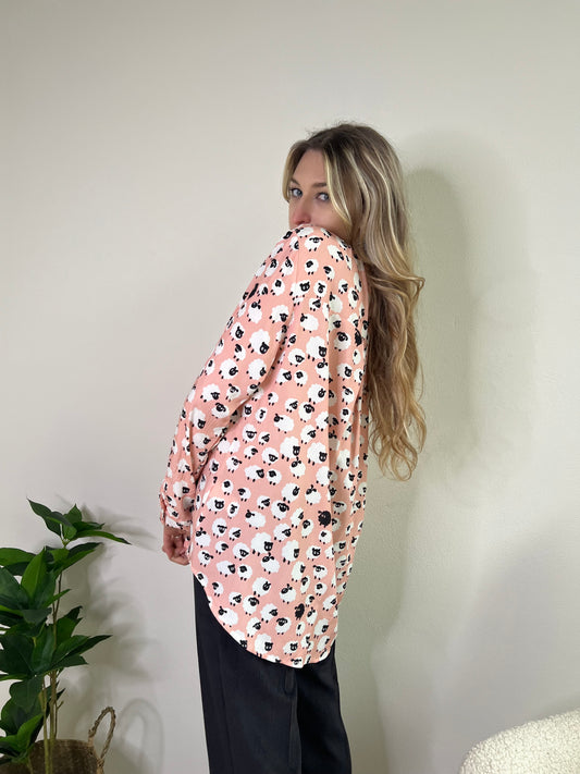 CAMICIA CARTOON STAMPA PECORELLE