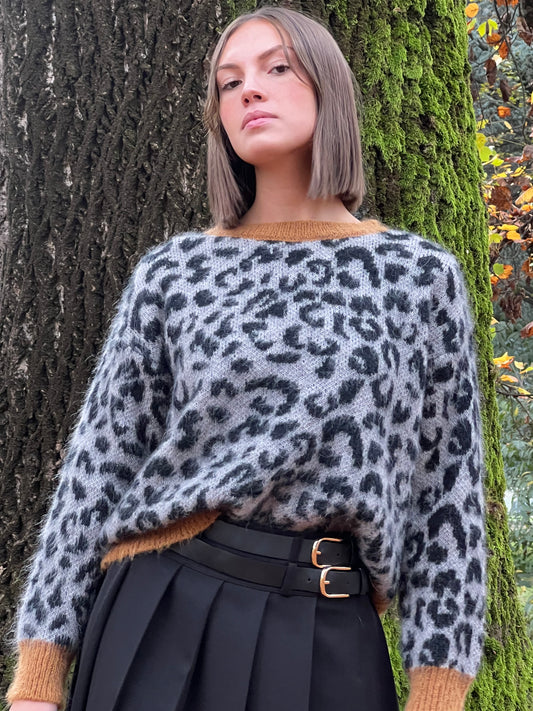PULLOVER MACULA GRIGIO NERO CAMEL