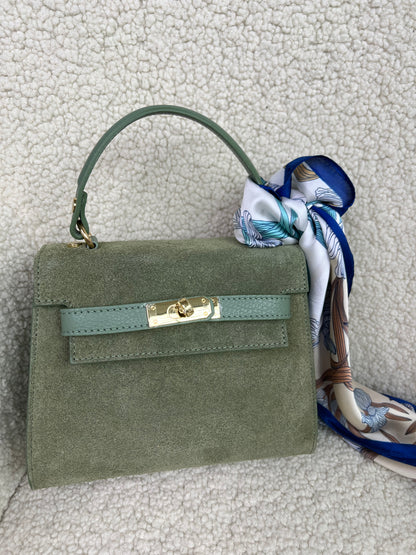 ZELDA BORSA SCAMOSCIATA SALVIA