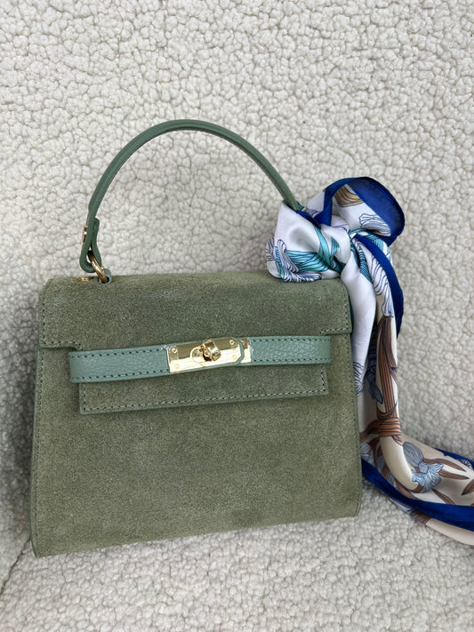 ZELDA BORSA SCAMOSCIATA SALVIA