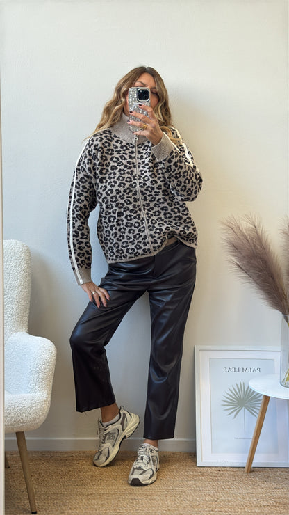 MAGLIONE ZIP ANIMALIER