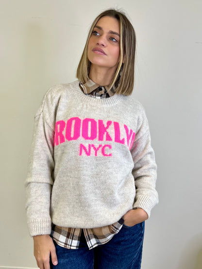 MAGLIONE BROOKLYN GIROCOLLO BEIGE