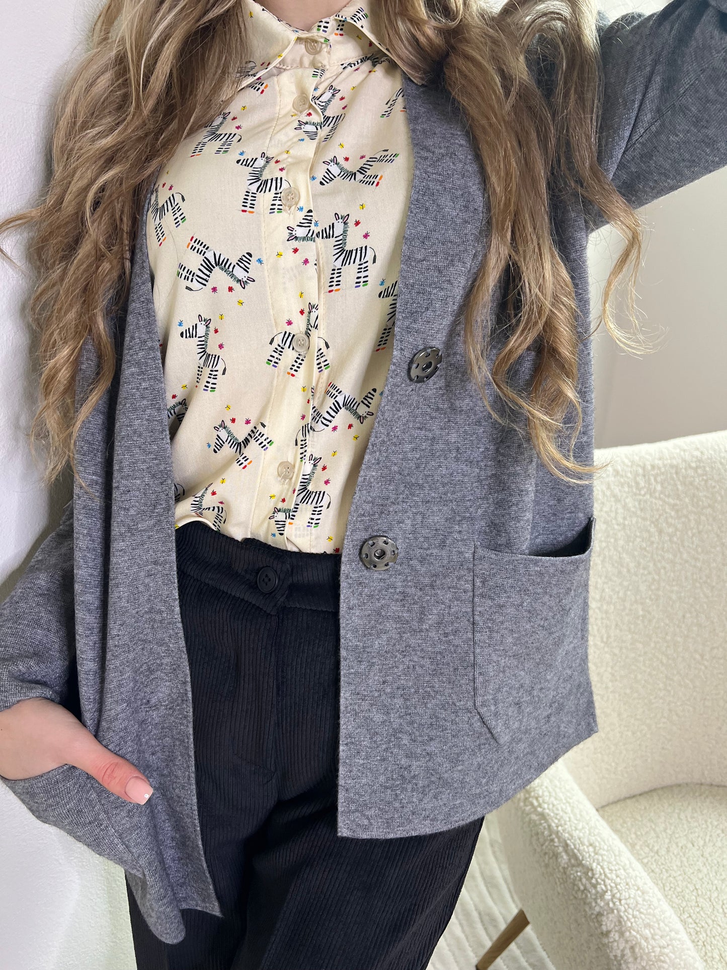 CAMICIA CARTOON STAMPA ZEBRA