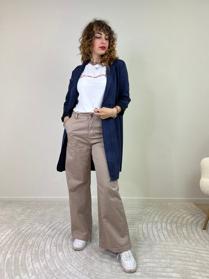 LONDON pantaloni wide leg canapa taglia S