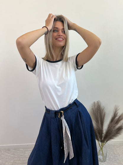T.SHIRT BORDI A CONTRASTO
