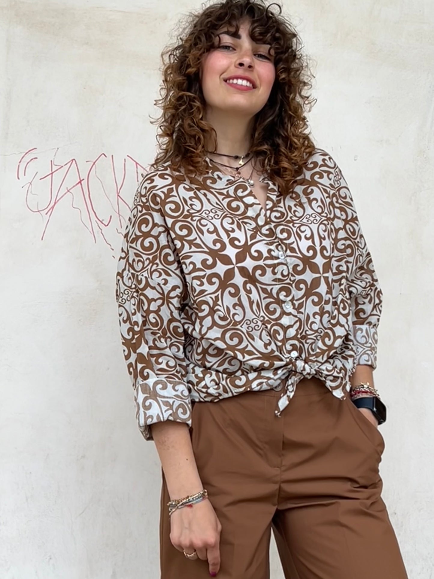CORFÙ blusa fantasia maioliche