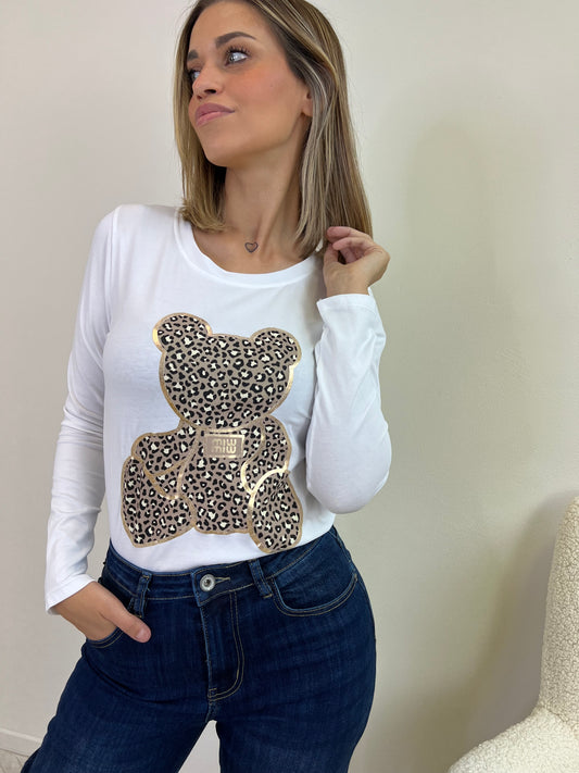 T.SHIRT STAMPA ORSETTO ANIMALIER