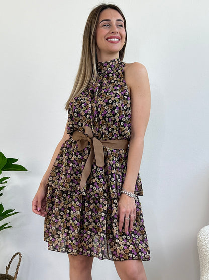 MALIBÙ mini dress a fondo nero