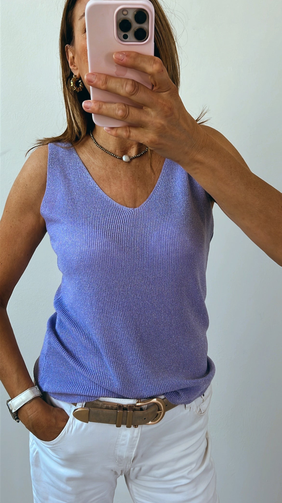 CANOTTA FILO LUREX LILLA