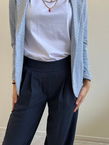 ZELDA PANTALONE A PALAZZO BLU NAVY