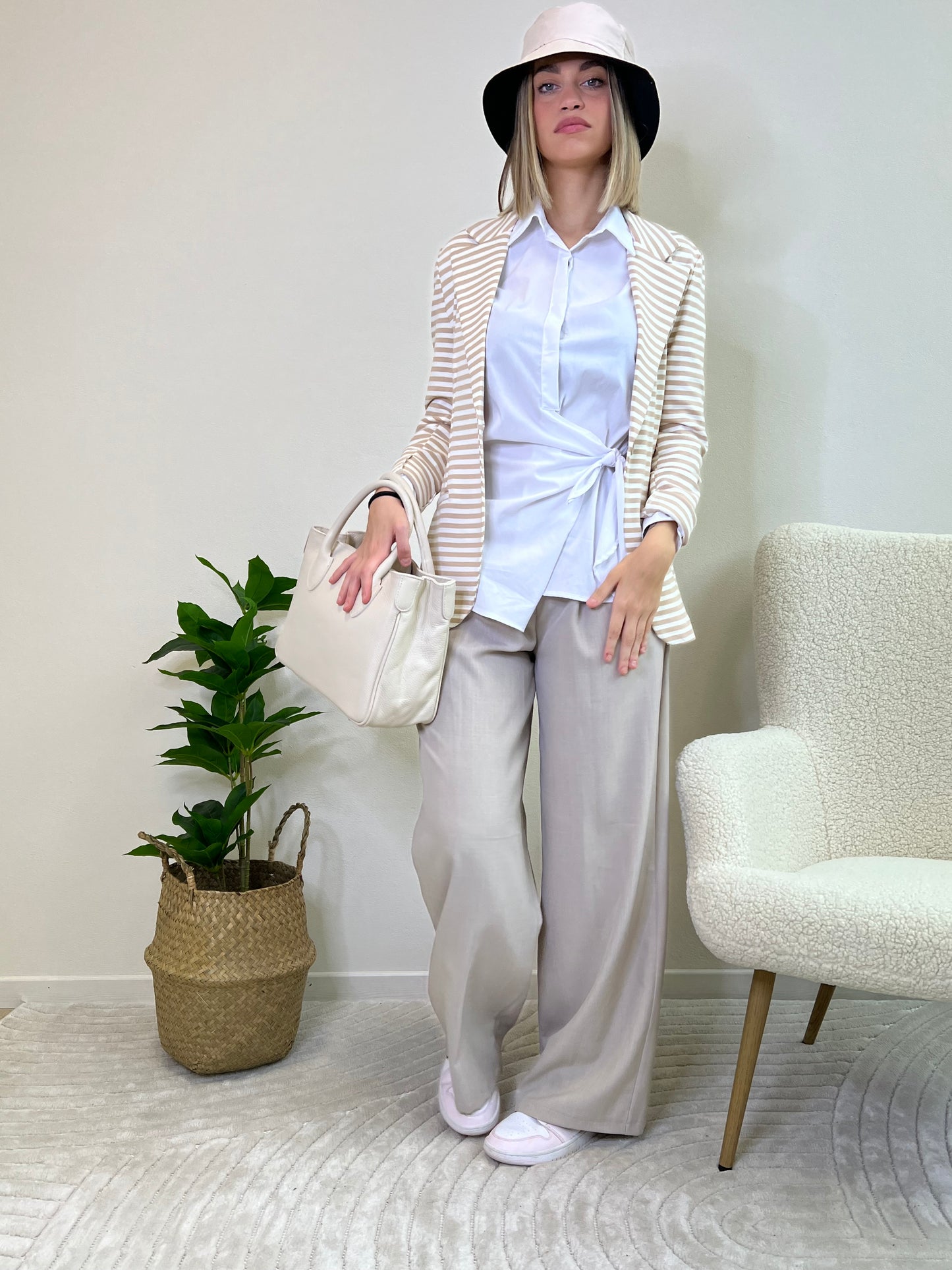 ZELDA PANTALONE A PALAZZO BEIGE