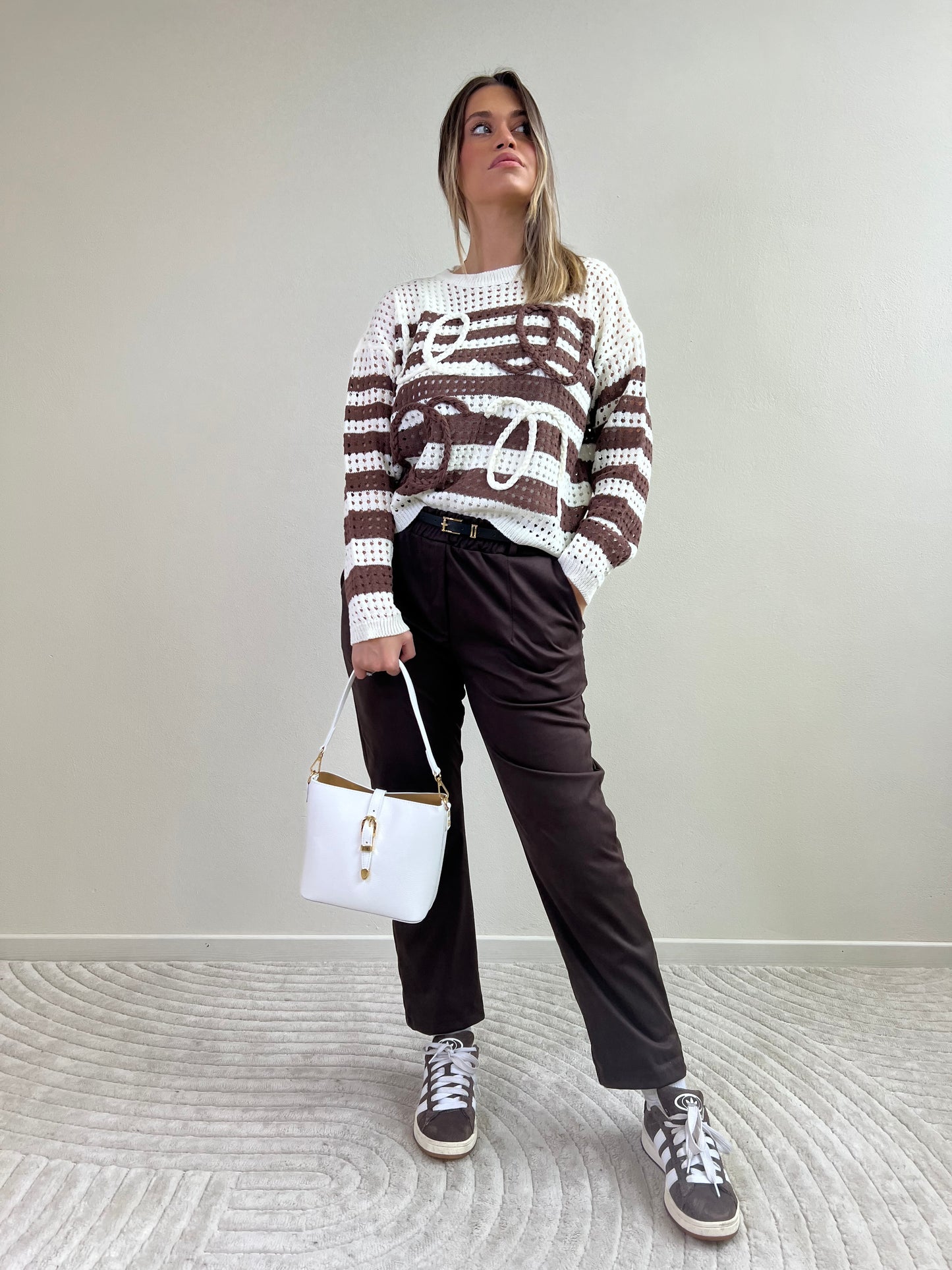 PANTALONE BAGGY CAMOSCIO CIOCCOLATO