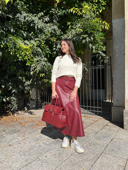 HANNA GONNA ECO-PELLE BORDEAUX TAGLIA S