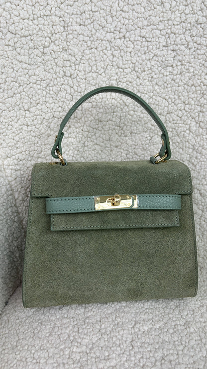 ZELDA BORSA SCAMOSCIATA SALVIA