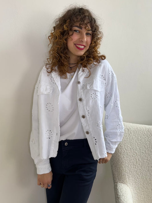 GIUBBINO DENIM SANGALLO BIANCO