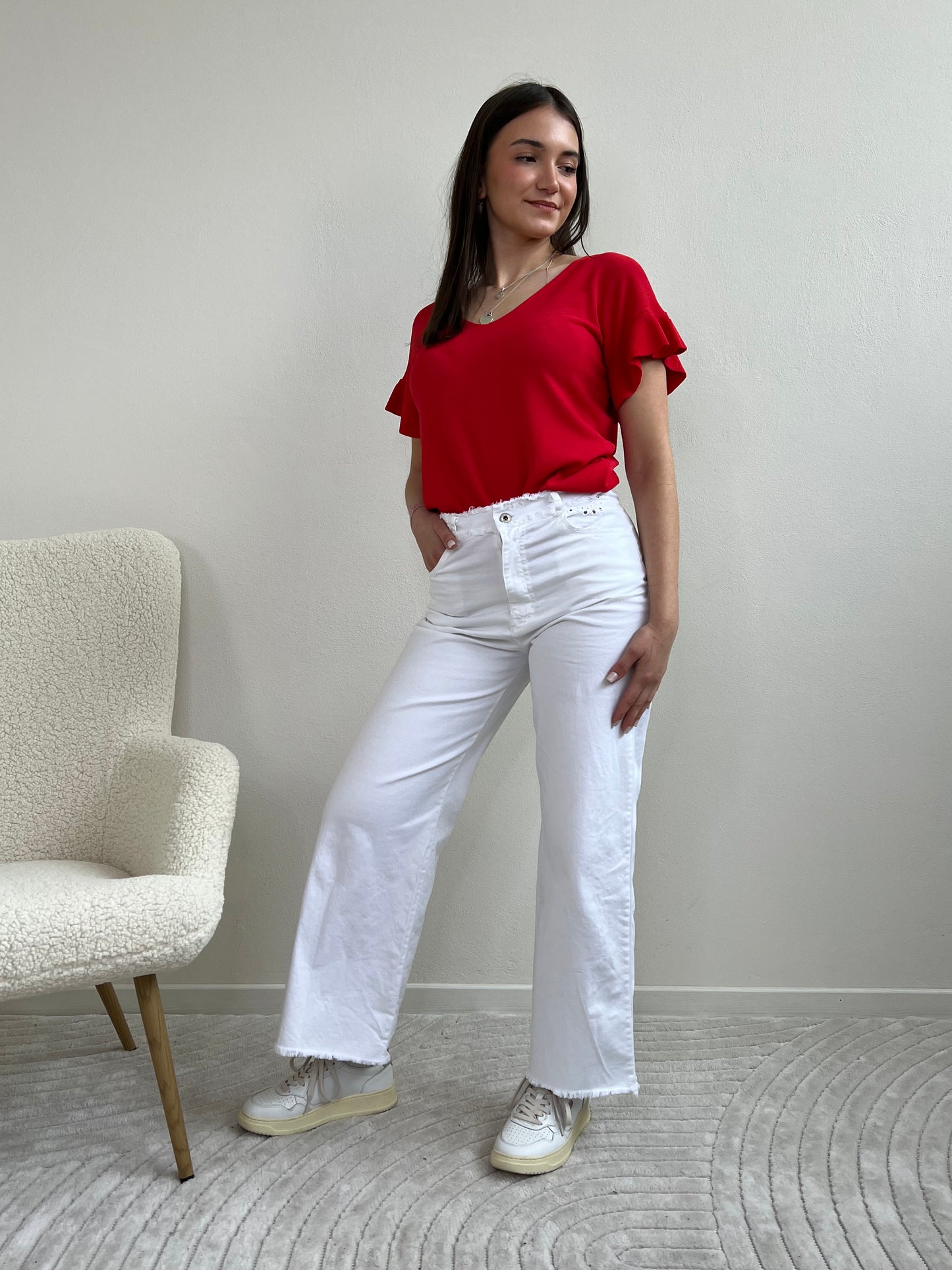 THELMA MAGLIA IN FILO ROSSO