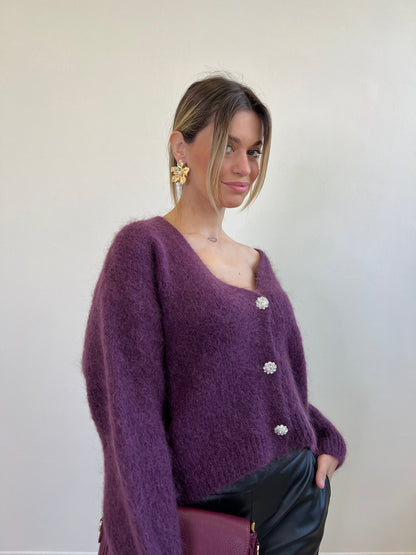 CLIO CARDIGAN MOHAIR VINACCIA