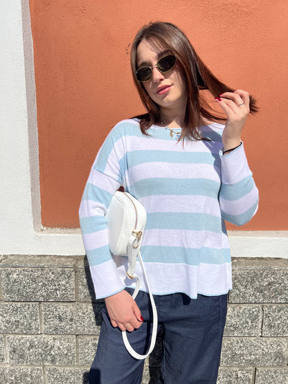 GUENDALINA MAGLIA RIGONI BIANCO & ACQUAMARINA