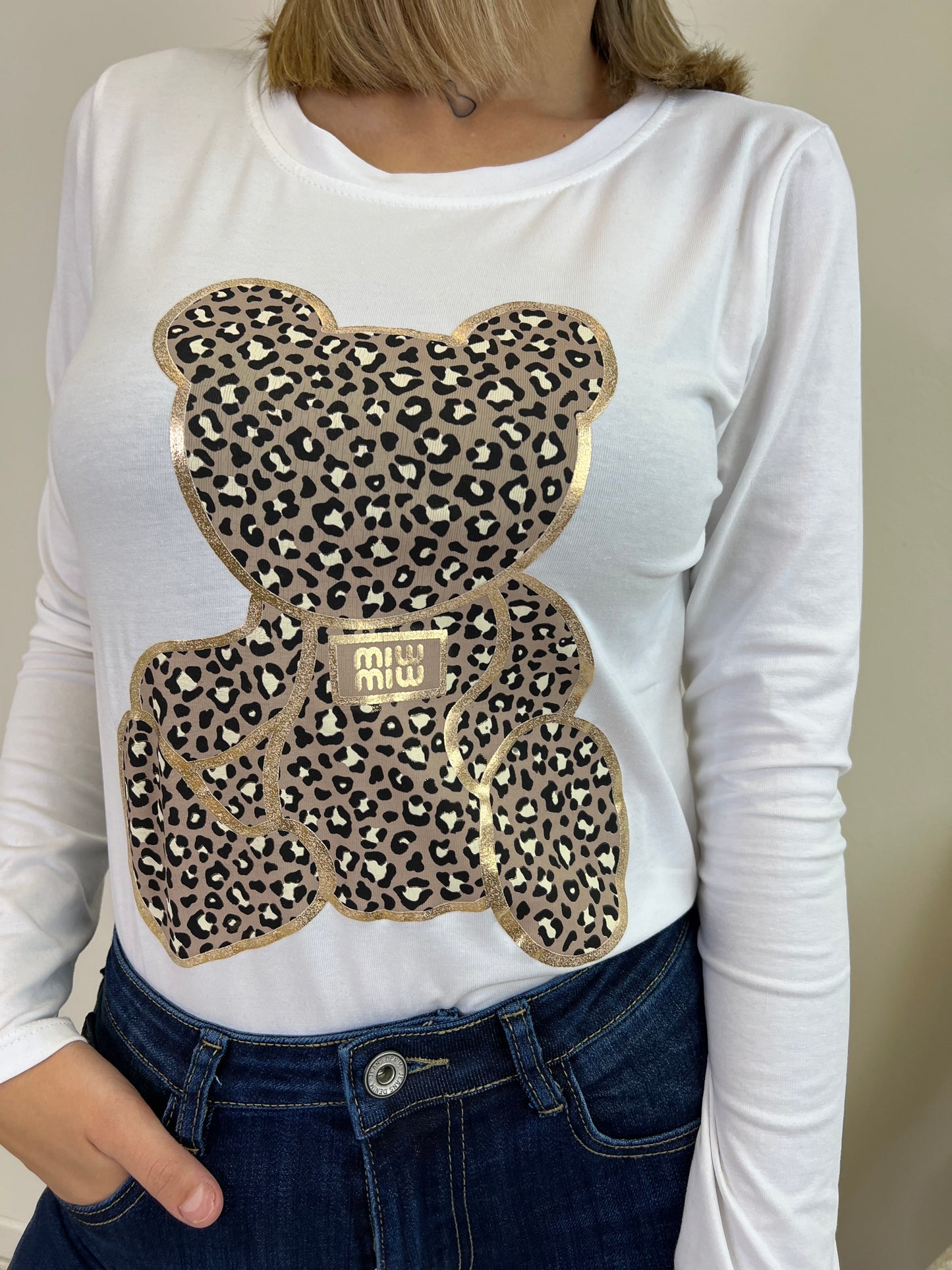 T.SHIRT STAMPA ORSETTO ANIMALIER