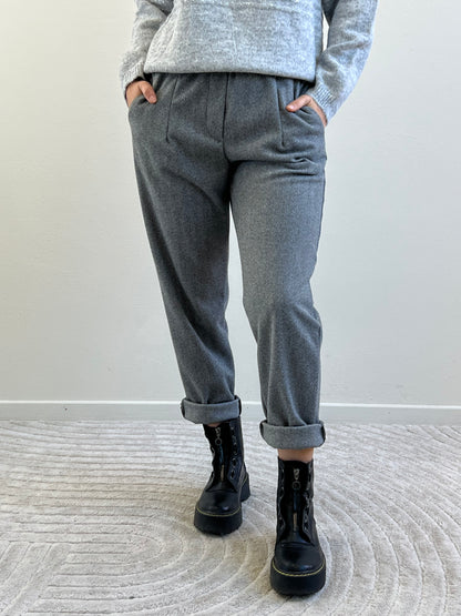 LIA PANTALONE SPINATO GRIGIO&NERO TAGLIA M