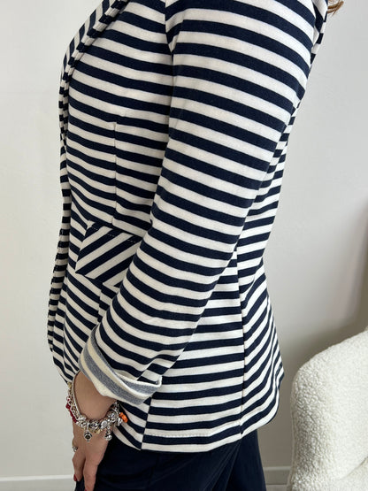 BLAZER IN FELPA VAR.BLU E BIANCO TG.S