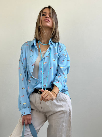 CAMICIA BASSOTTI AZZURRA