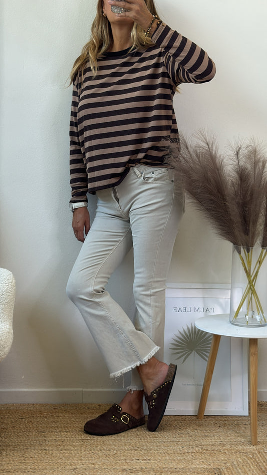 SUSY JEANS A TROMBETTA ECRÙ TAGLIA XL