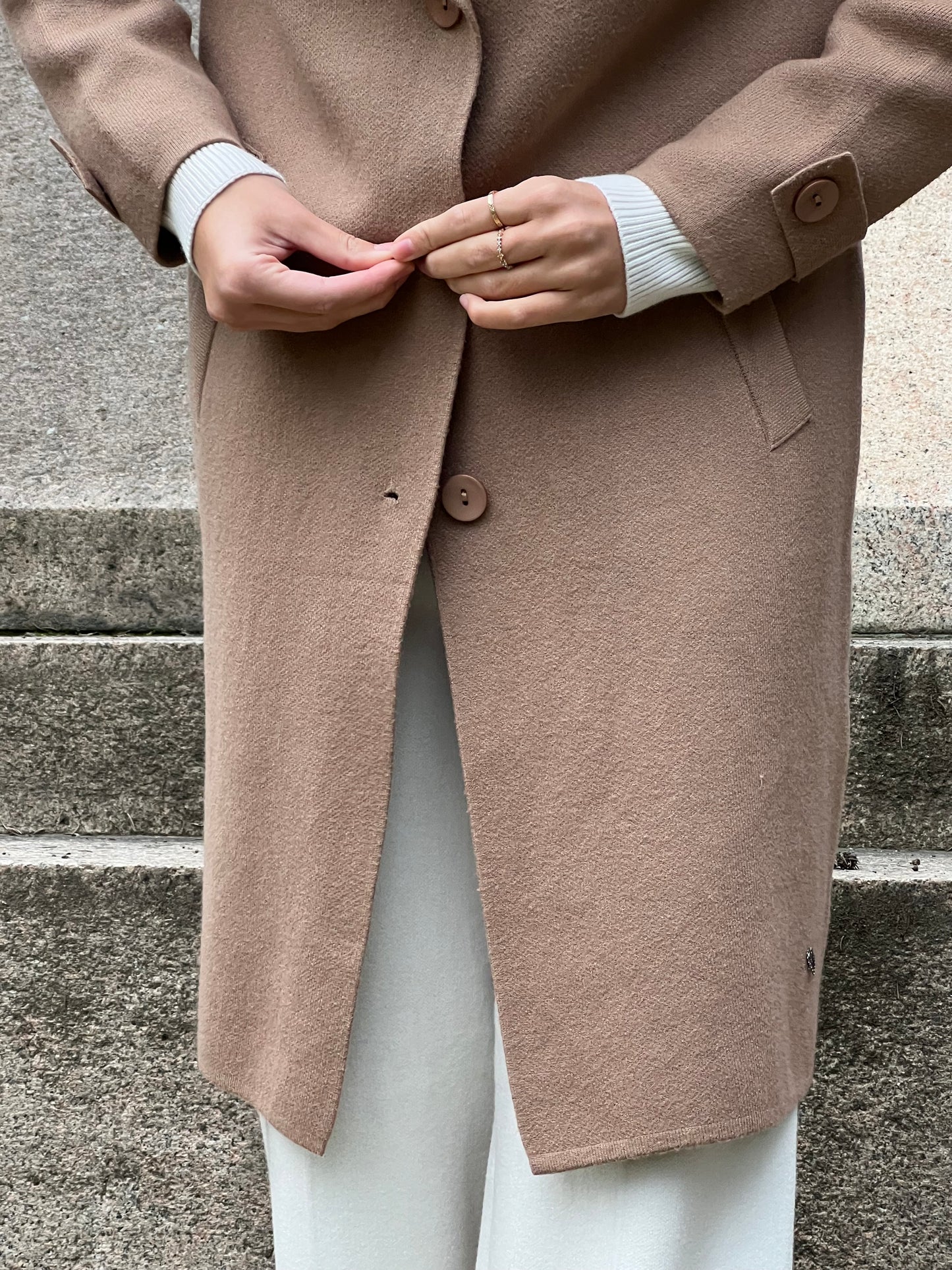 FIONA CAPPOTTO IN MAGLIA CAMEL