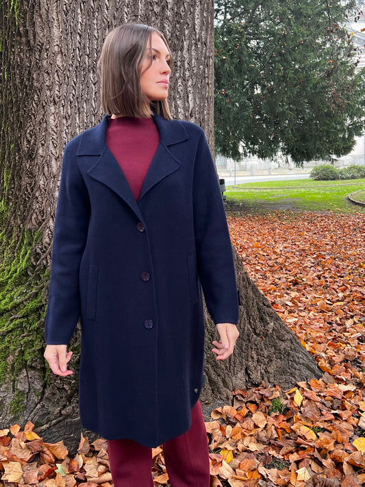 FIONA CAPPOTTO IN MAGLIA BLU