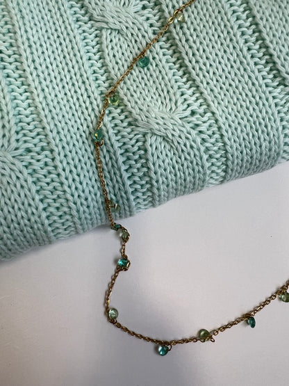 COLLANA FINE CON PIETRINE VERDE ACQUA
