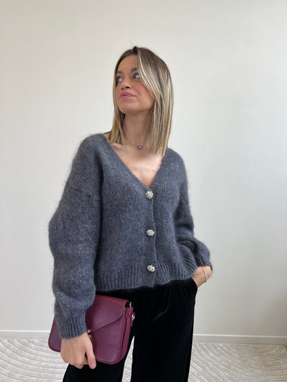 CLIO CARDIGAN MOHAIR ANTRACITE