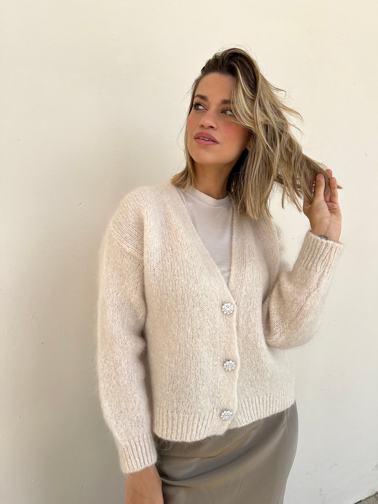 CLIO CARDIGAN MOHAIR VAR.BURRO
