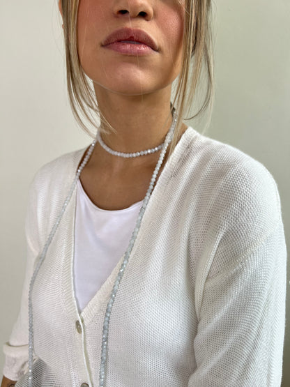 COLLANA LUNGA SFACCETTATA BIANCA