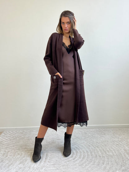 MAXI -CARDIGAN CIOCCOLATO