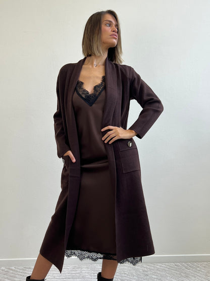 MAXI -CARDIGAN CIOCCOLATO