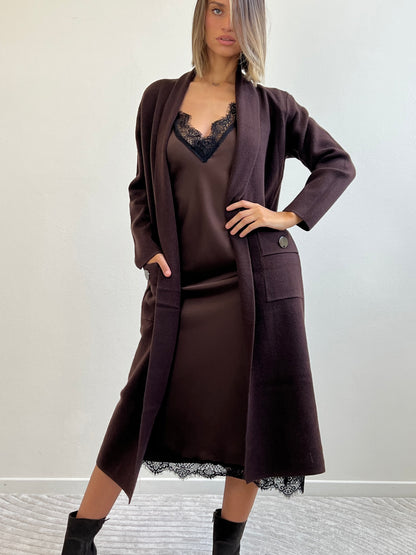 MAXI -CARDIGAN CIOCCOLATO