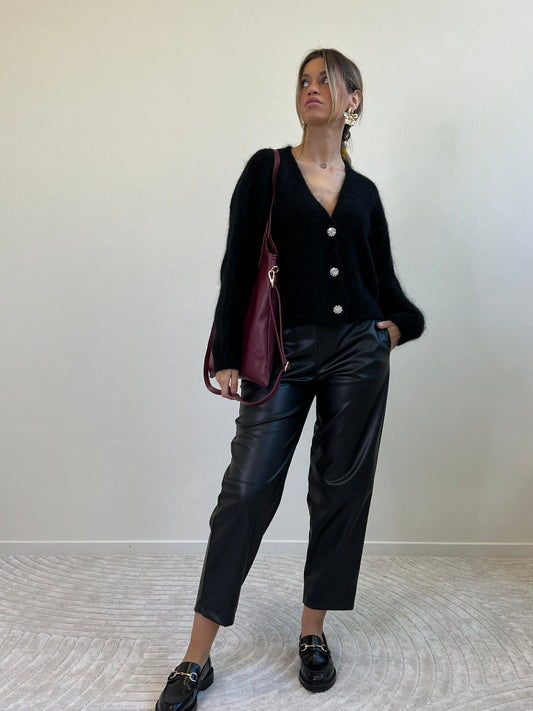 VANESSA PANTALONE ECOPELLE TG.M NERO