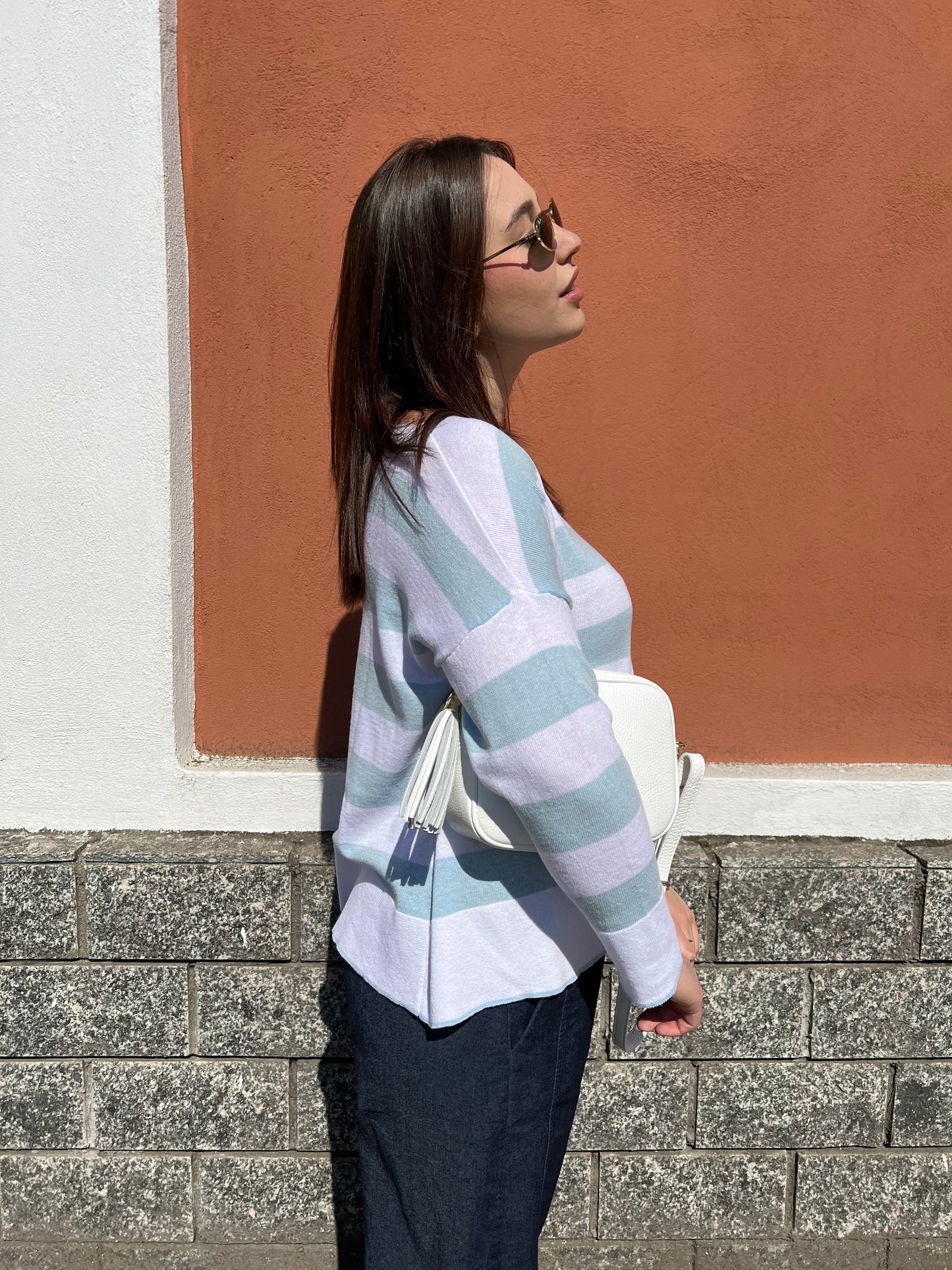 GUENDALINA MAGLIA RIGONI BIANCO & ACQUAMARINA