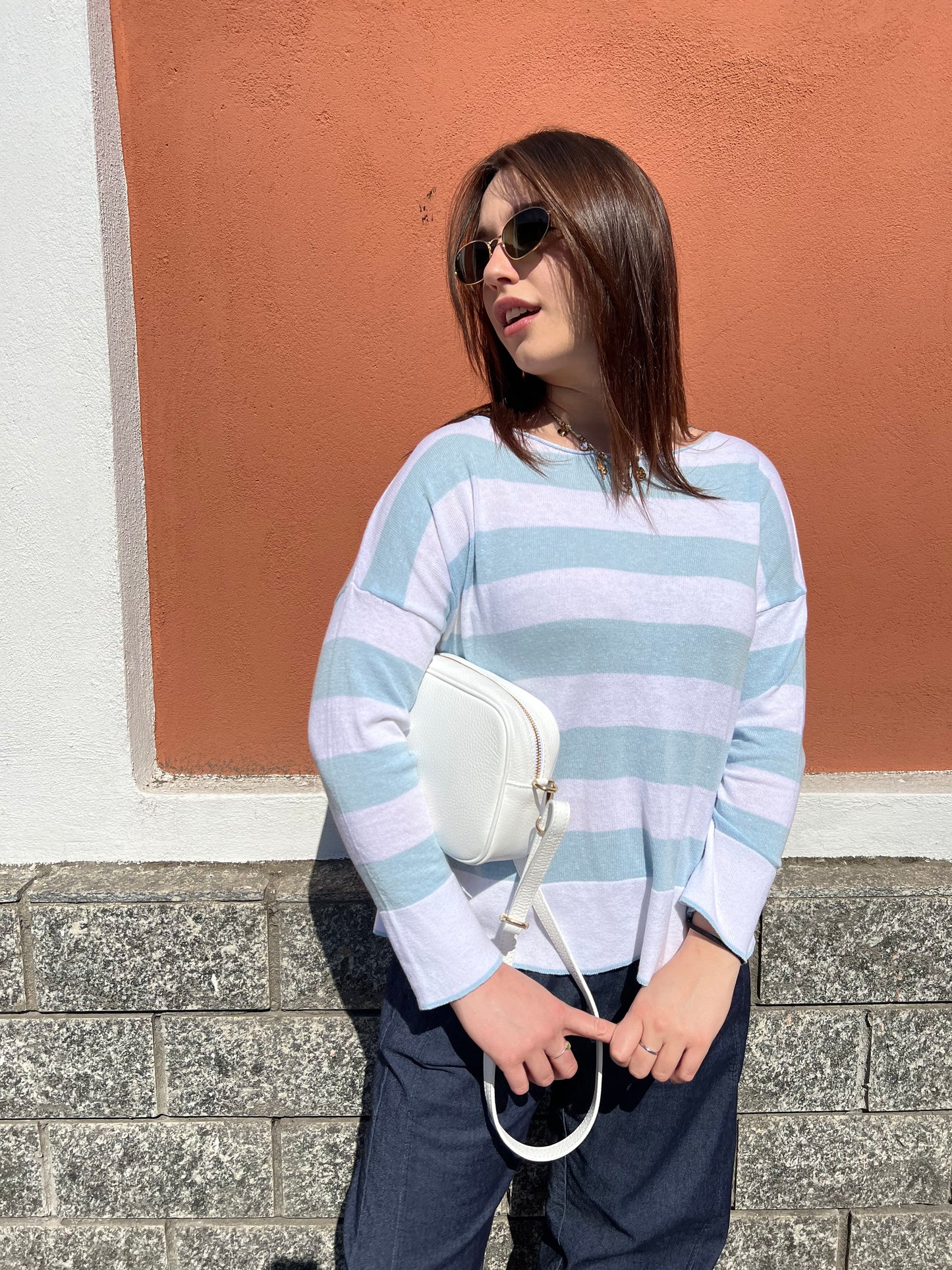 GUENDALINA MAGLIA RIGONI BIANCO & ACQUAMARINA