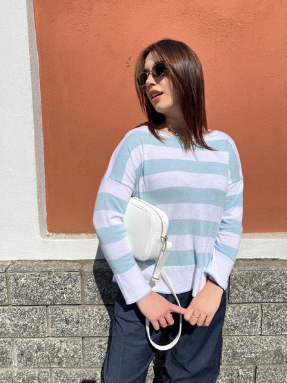 GUENDALINA MAGLIA RIGONI BIANCO & ACQUAMARINA