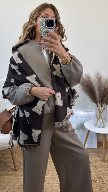 SCIARPA ORSETTO MORO & BEIGE